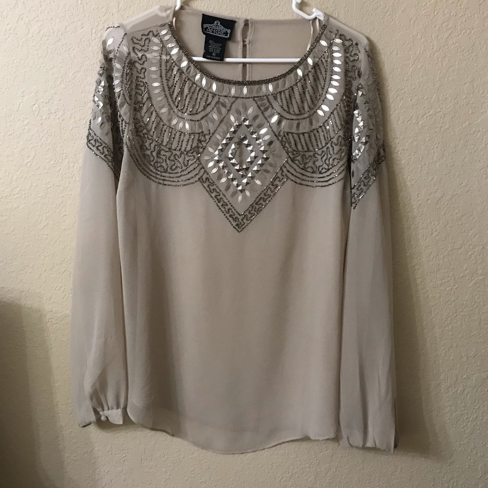 Shear beaded blouse